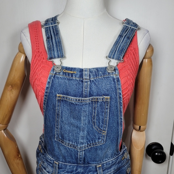 Levi’s Premium Denim Overalls Women’s XS Blue Jean Adjustable Strap Vintage - Picture 4 of 12